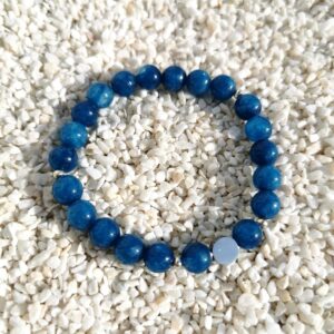 Bracelet perles en pierres naturelles lithotherapie Piloki Apatite bleue 8mm