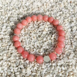 Bracelet perles en pierres naturelles lithotherapie Piloki Calcedoine rose 8mm