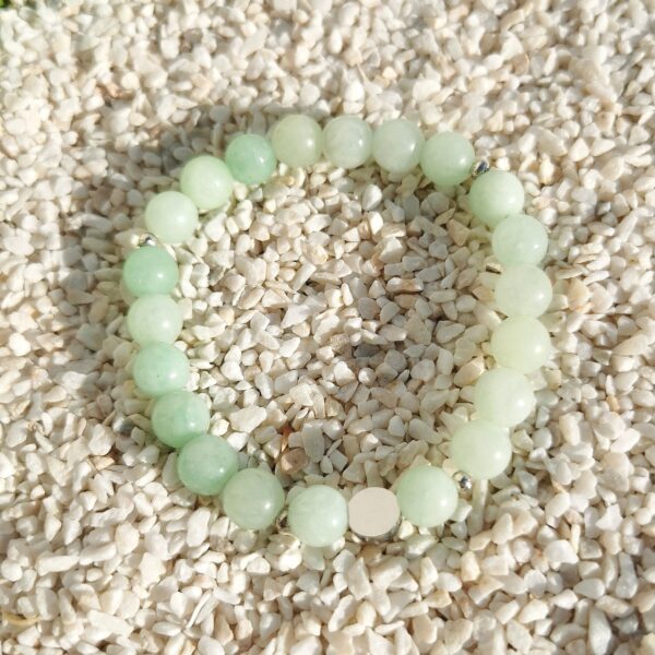 Bracelet perles en pierres naturelles lithotherapie Piloki Jade verte 8mm